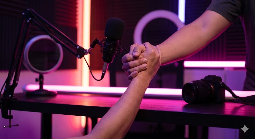 Uma mão ajudando outra a subir